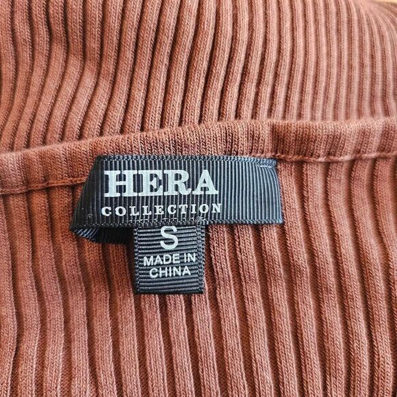 Hera collection womens juniors Sz S brown long sleeve crop top - Picture 6 of 7